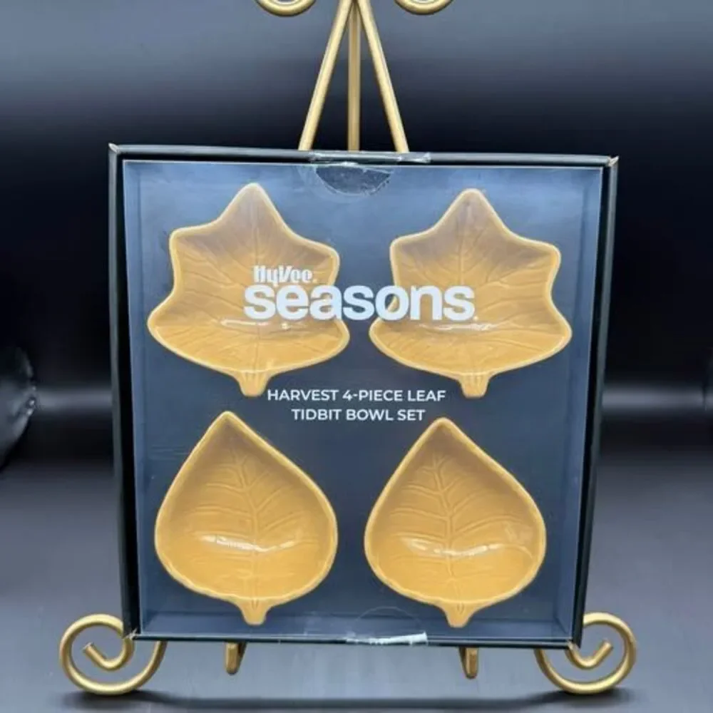 Hy-Vee Seasons Harvest 4-Piece Leaf Tidbit Bowl Set